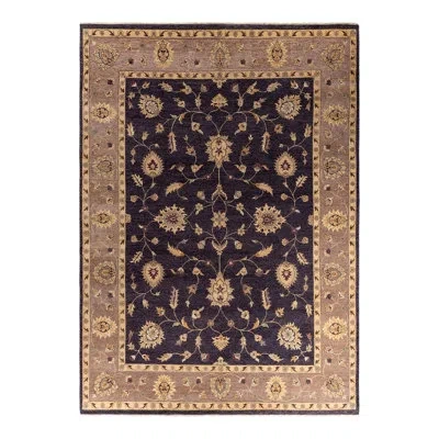 Solo Rugs Oushak One-of-a-kind Hand-knotted Area Rug - Navy, 9' 0" X 12' 7" In Black,brown,beige,navy