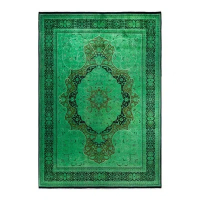 Solo Rugs Overyed One-of-a-kind 10'1" X 14'4" Area Rug In Green/black/taupe In Green,black,taupe