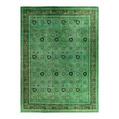 Solo Rugs Overyed One-of-a-kind 10'2" X 13'9" Area Rug In Green/black/brown In Green,black,brown