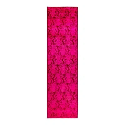 Solo Rugs Overyed One-of-a-kind 2'8" X 9'9" New Age Area Rug In Pink/red In Pink,red