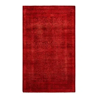 Solo Rugs Overyed One-of-a-kind 3'1" X 5'2" New Age Area Rug In Pink/gray In Pink,gray