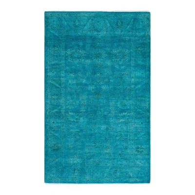 Solo Rugs Overyed One-of-a-kind 3'3" X 5'2" New Age Area Rug In Blue