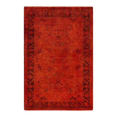 Solo Rugs Overyed One-of-a-kind 4'1" X 6'1" Area Rug In Red/black In Red,black