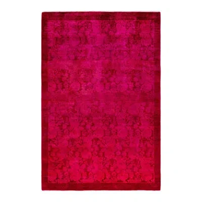 Solo Rugs Overyed One-of-a-kind 4'2" X 6'1" Area Rug In Dark Pink