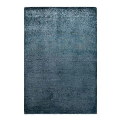 Solo Rugs Overyed One-of-a-kind 4'3" X 6'2" New Age Area Rug In Silver/light Blue In Silver,light Blue