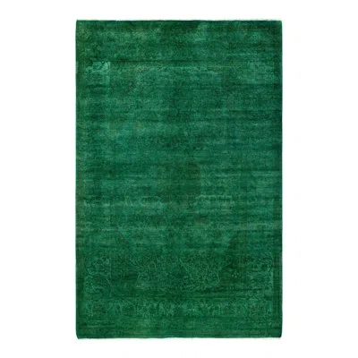Solo Rugs Overyed One-of-a-kind 4'7" X 7'1" Area Rug In Green/black In Green,black