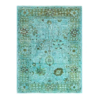 Solo Rugs Overyed One-of-a-kind 4'9" X 6'3" Area Rug In Blue/black/beige In Blue,black,beige