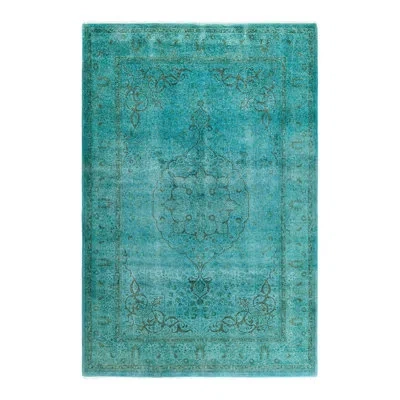 Solo Rugs Overyed One-of-a-kind 5'2" X 7'10" Area Rug In Blue/black/green In Blue,black,green