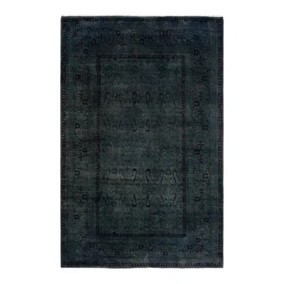 Solo Rugs Overyed One-of-a-kind 5'2" X 7'10" New Age Area Rug In Gray/black/red In Gray,black,red