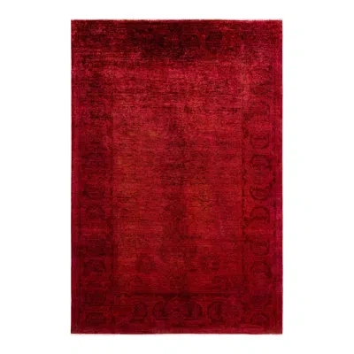 Solo Rugs Overyed One-of-a-kind 6'1" X 8'7" Area Rug In Red/black In Red,black