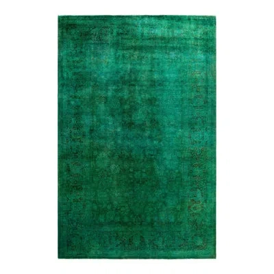 Solo Rugs Overyed One-of-a-kind 6'1" X 9'3" Area Rug In Green/gray/brown In Green,gray,brown
