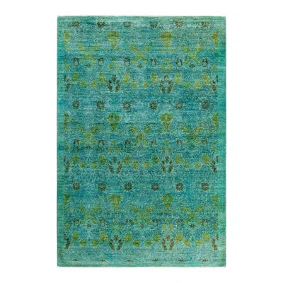 Solo Rugs Overyed One-of-a-kind 6'2" X 9' Area Rug In Blue/green/brown In Blue,green,brown