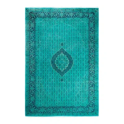 Solo Rugs Overyed One-of-a-kind 6'2" X 9'2" Area Rug In Blue/turquoise/plum In Blue,turquoise,plum