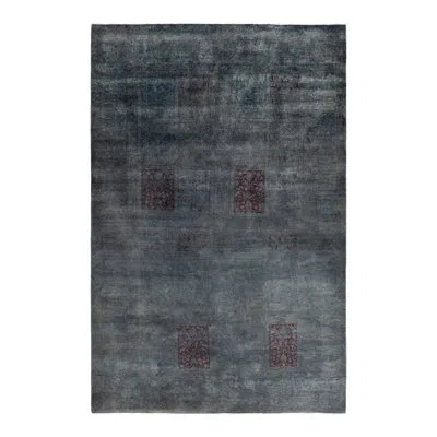Solo Rugs Overyed One-of-a-kind 6'2" X 9'2" Area Rug In Charcoal/red/gray In Charcoal,red,gray
