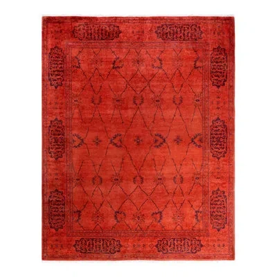 Solo Rugs Overyed One-of-a-kind 8'1" X 10'2" New Age Area Rug In Red/black In Red,black