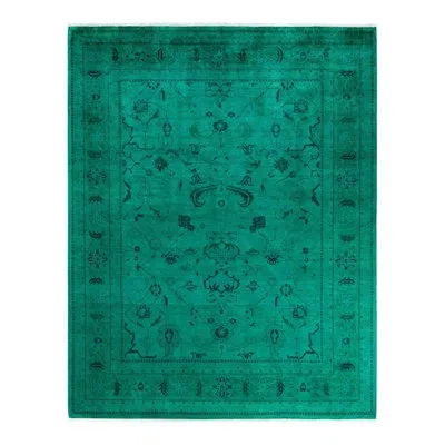 Solo Rugs Overyed One-of-a-kind 8'2" X 10'4" New Age Area Rug In Green/black/blue In Green,black,blue