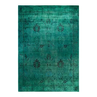 Solo Rugs Overyed One-of-a-kind 9'10" X 13'10" New Age Area Rug In Green/black In Green,black