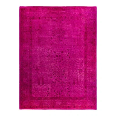 Solo Rugs Overyed One-of-a-kind 9'2" X 12'1" Area Rug In Pink/red/black In Pink,red,black
