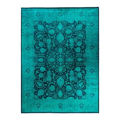Solo Rugs Overyed One-of-a-kind 9'2" X 12'5" Area Rug In Blue/black In Blue,black