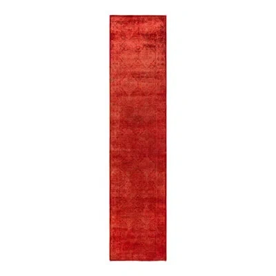 Solo Rugs Overyed One-of-a-kind Runner 2'6" X 11'3" Area Rug In Red/orange In Red,orange