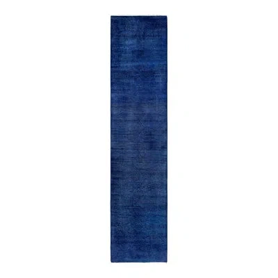 Solo Rugs Overyed One-of-a-kind Runner 2'7" X 11'7" Area Rug In Blue/purple/gray In Blue,purple,gray