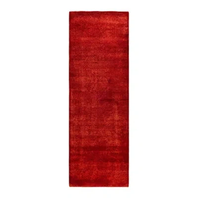 Solo Rugs Overyed One-of-a-kind Runner 2'7" X 7'10" New Age Area Rug In Orange/red/black In Orange,red,black