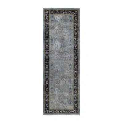 Solo Rugs Overyed One-of-a-kind Runner 2'7" X 7'8" New Age Area Rug In Gray/black In Gray,black