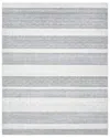 Solo Rugs Pari Contemporary Striped Hand-loomed Wool-blend Area Rug In Gray