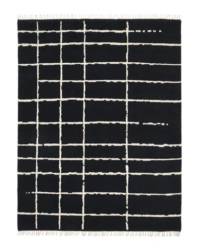 Solo Rugs Paris Bohemian Moroccan Hand-knotted Wool-blend Area Rug In Black