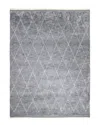 Solo Rugs Shaggy Moroccan Bohemian Hand-knotted Wool-blend Area Rug In Gray