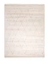 Solo Rugs Shaggy Moroccan Bohemian Hand-knotted Wool-blend Area Rug In Ivory