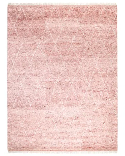 Solo Rugs Shaggy Moroccan Bohemian Hand-knotted Wool-blend Area Rug In Red