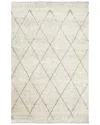 Solo Rugs Shaggy Moroccan Handmade Rug In Beige