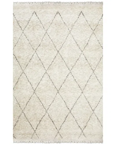 Solo Rugs Shaggy Moroccan Handmade Rug In Beige