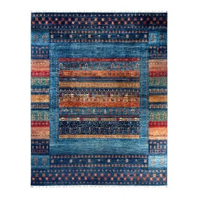 Solo Rugs Tribal One-of-a-kind Hand-knotted Area Rug - Blue, 9' 2" X 11' 8" In Blue,red,brown