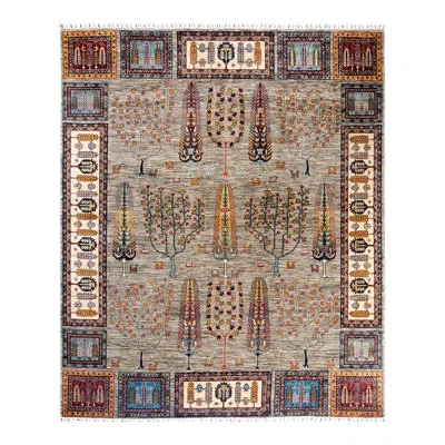 Solo Rugs Tribal One-of-a-kind Hand-knotted Area Rug - Brown, 8' 3" X 9' 8" In Brown,gray,gold,blue