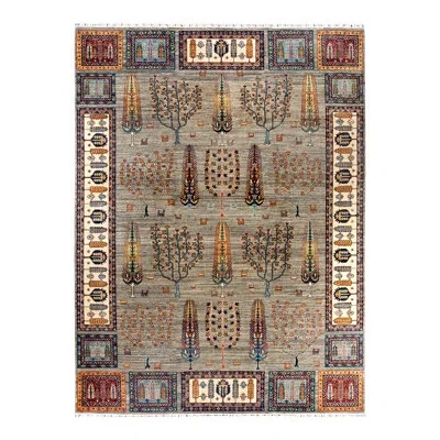 Solo Rugs Tribal One-of-a-kind Hand-knotted Area Rug - Brown, 9' 0" X 11' 9" In Brown,black,gold,gray