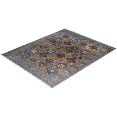 Solo Rugs Tribal One-of-a-kind Hand-knotted Area Rug - Gray, 8' 3" X 10' 0" In Gray,blue,green,brown