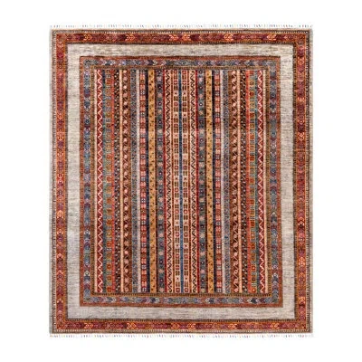 Solo Rugs Tribal One-of-a-kind Hand-knotted Area Rug - Gray, 8' 3" X 9' 6" In Gray,brown,red,blue