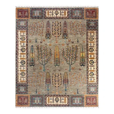 Solo Rugs Tribal One-of-a-kind Hand-knotted Area Rug - Gray, 8' 4" X 9' 8" In Gray,yellow,ivory,red