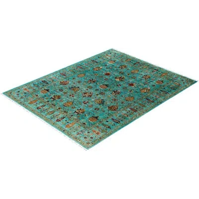 Solo Rugs Tribal One-of-a-kind Hand-knotted Area Rug - Green, 8' 1" X 10' 3" In Green,red,cream,yellow