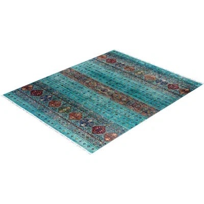 Solo Rugs Tribal One-of-a-kind Hand-knotted Area Rug - Green, 8' 2" X 10' 2" In Green,blue,red,orangre