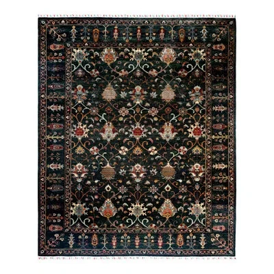 Solo Rugs Tribal One-of-a-kind Hand-knotted Area Rug - Green, 8' 2" X 9' 8" In Green,black,orangre,red
