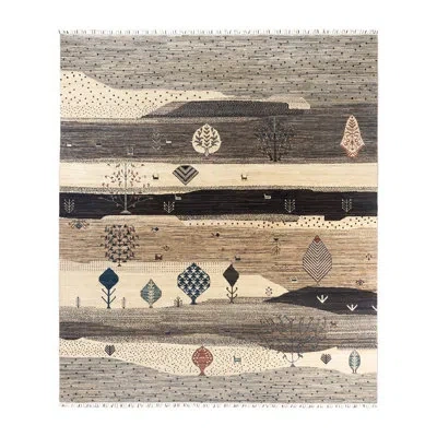 Solo Rugs Tribal One-of-a-kind Hand-knotted Area Rug - Ivory, 8' 2" X 9' 6" In Ivory,black,red,blue