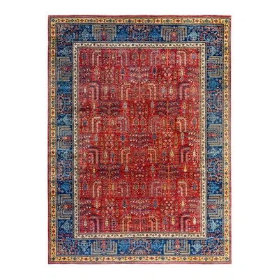 Solo Rugs Tribal One-of-a-kind Hand-knotted Area Rug - Red, 8' 11" X 12' 0" In Red,blue,yellow,white