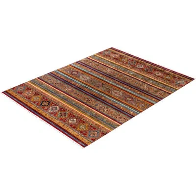Solo Rugs Tribal One-of-a-kind Hand-knotted Area Rug - Red, 9' 1" X 12' 1" In Red,burned Orange,blue,green