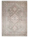 Solo Rugs Utica Contemporary Geometric Hand-knotted Wool-blend Area Rug In Gray