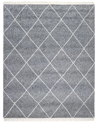 Solo Rugs Wallis Bohemian Moroccan Hand-knotted Wool-blend Area Rug In Gray