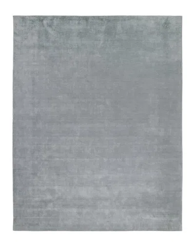 Solo Rugs Wellington Contemporary Solid Hand-loomed Wool-blend Area Rug In Gray
