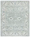 Solo Rugs Winston Traditional Floral Hand-knotted Wool-blend Area Rug In Blue
